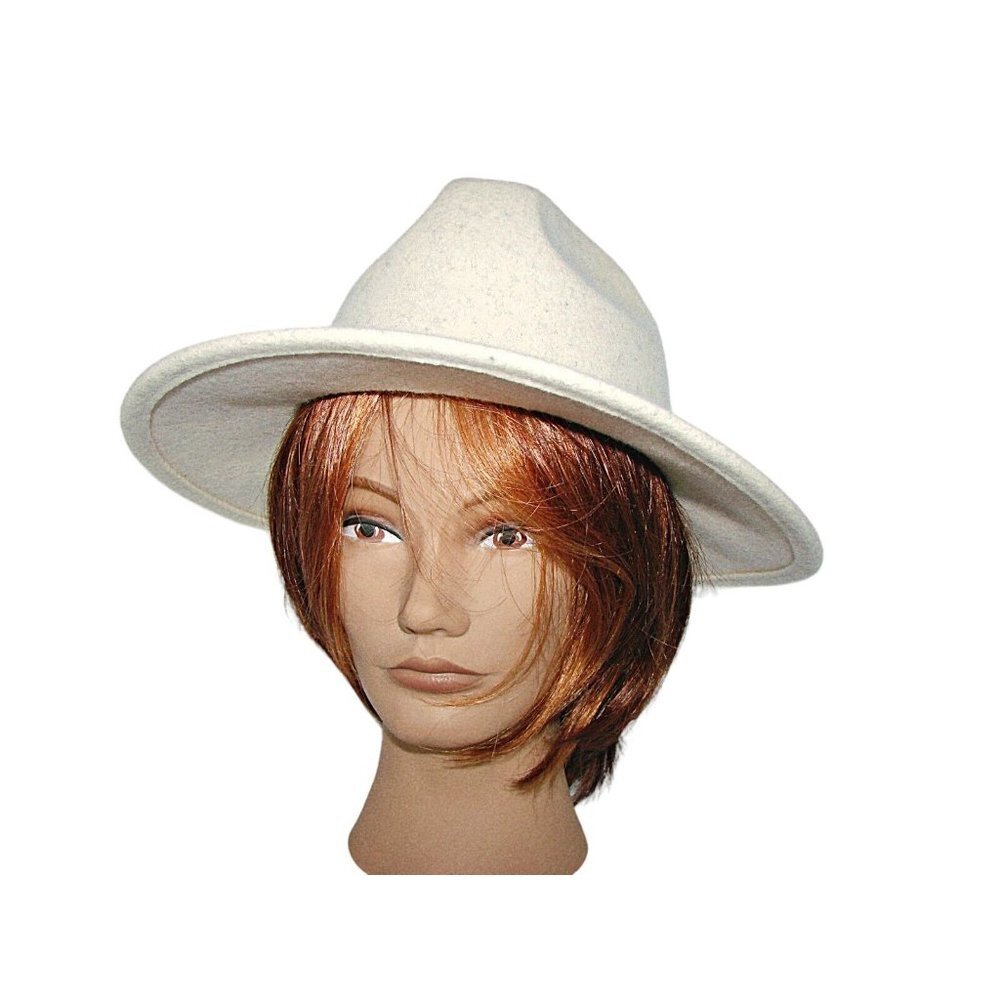 NEW Free People Wool Fedora Wyeth Rodeo Hat Off White One Size Western Boho NWT - Picture 5 of 13